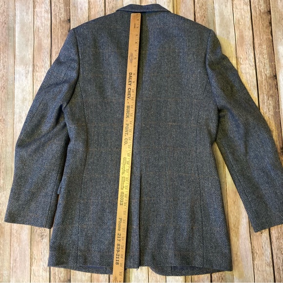 Vintage Luxury Chadmore Wool Blend Herringbone L 38 Gray/Blue/Orange Mens Blazer - Picture 11 of 12